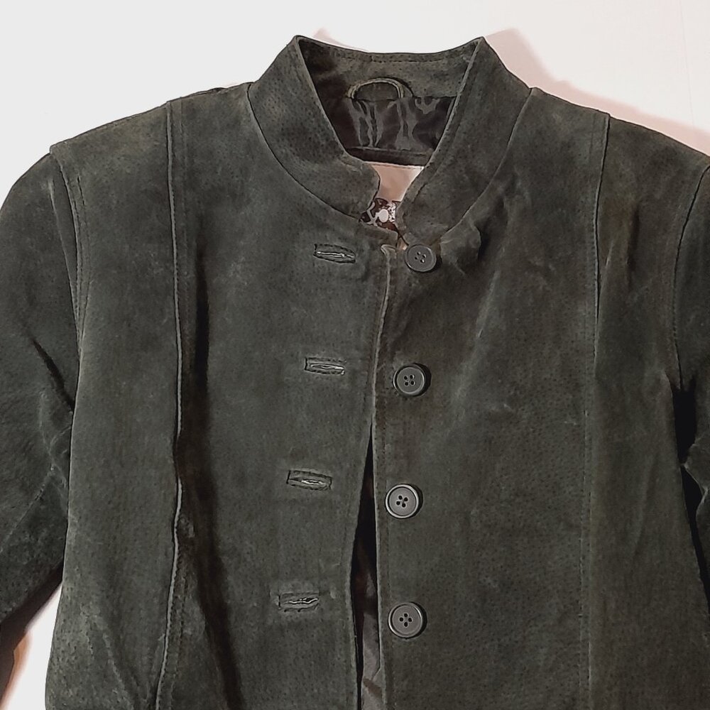 Western Suede Green Jacket Rodeo Rustic By H&G Size S/P - Picture 3 of 16